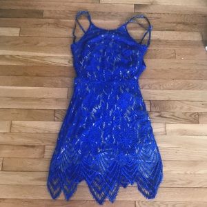 Signature 8 Royal Blue Lace Dress